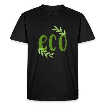 Éco éco bio branches environnement nature climat protection feuille - T-shirt Premium bio Homme - noir - Devant - Nico (187cm)