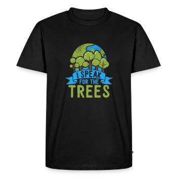 Sensibilisation aux amoureux de la nature Je parle pour les arbres - T-shirt Premium bio Homme - noir - Devant - Nico (187cm)