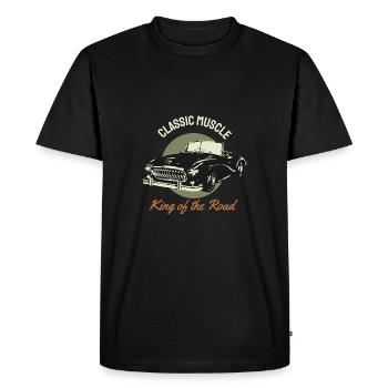 T Shirt Muscle Car - Classic Muscle Car - T-shirt Premium bio Homme - noir - Devant - Nico (187cm)
