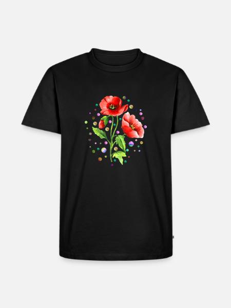 Flowers - Men's Premium Organic T-Shirt - black