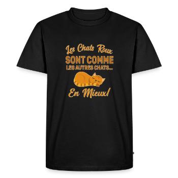 Chats Roux Sont Comme Les Autres Chats En Mieux - T-shirt Premium bio Homme - noir - Devant - Nico (187cm)