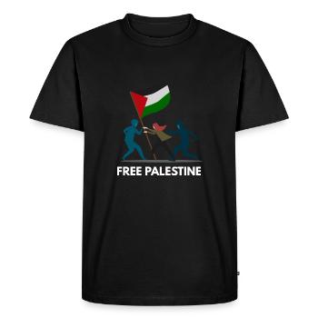 Palestine libre - T-shirt Premium bio Homme - noir - Devant - Nico (187cm)