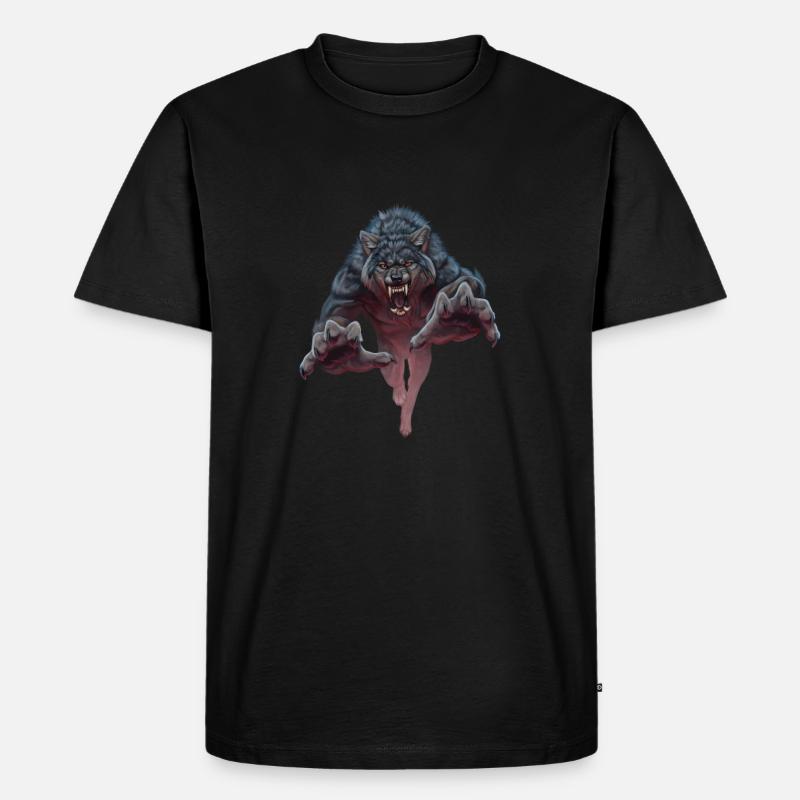 Werwolf - Männer Premium Bio T-Shirt - Schwarz