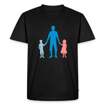 2 Enfants Famille Papa - T-shirt Premium bio Homme - noir - Devant - Nico (187cm)