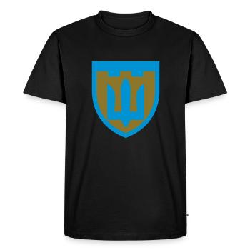 Défense territoriale Ukraine - T-shirt Premium bio Homme - noir - Devant - Nico (187cm)