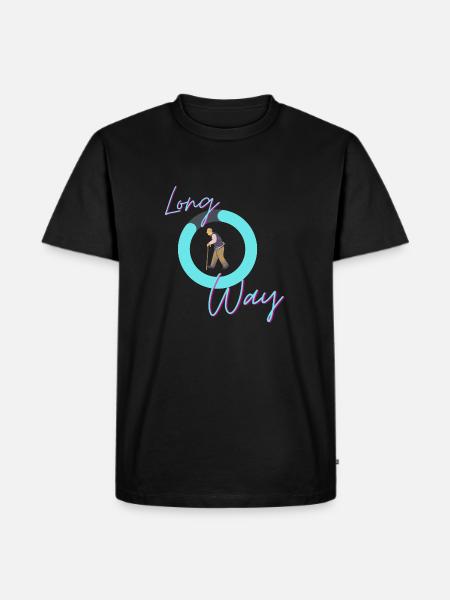 Long Way - Männer Premium Bio T-Shirt - Schwarz