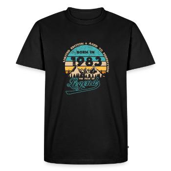 Légendes 1983 - T-shirt Premium bio Homme - noir - Devant - Nico (187cm)
