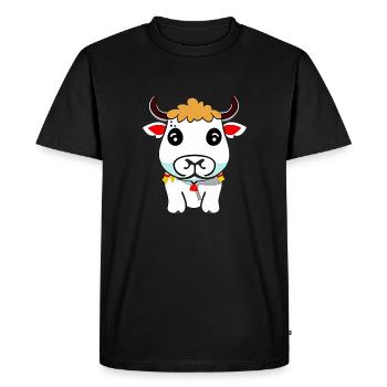 vache mignon ferme animale drôle vaches animaux nouveau 9 - T-shirt Premium bio Homme - noir - Devant - Nico (187cm)