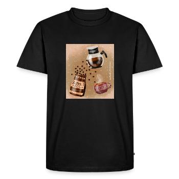 Amour du café - T-shirt Premium bio Homme - noir - Devant - Nico (187cm)