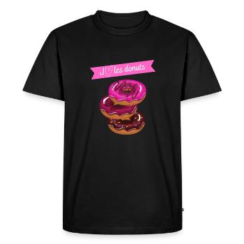 I Love Donuts - T-shirt Premium bio Homme - noir - Devant - Nico (187cm)