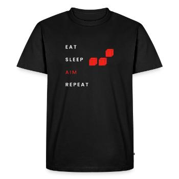Manger Sommeil Objectif Répéter - T-shirt Premium bio Homme - noir - Devant - Nico (187cm)
