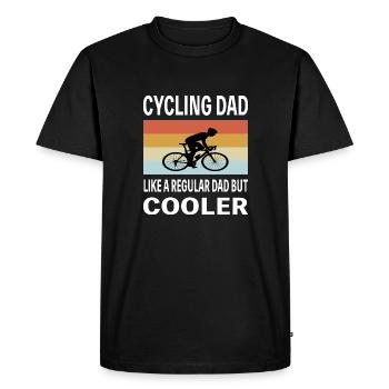Papa cycliste - Comme un père ordinaire mais plus cool - T-shirt Premium bio Homme - noir - Devant - Nico (187cm)