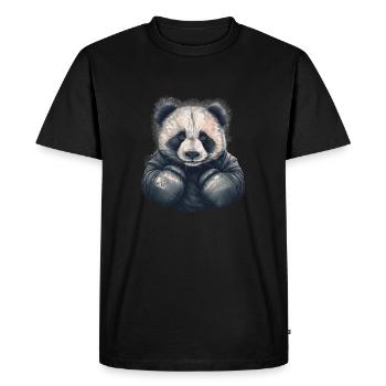 Panda Ours avec Gants de Boxe Boxer Animaux Combattant - T-shirt Premium bio Homme - noir - Devant - Nico (187cm)