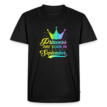 birthday happy september born in funny party queen - Men's Premium Organic T-Shirt - black - Front - Nico (187cm)