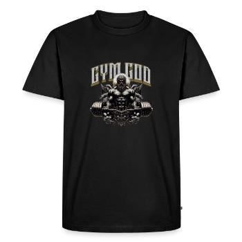 Greek God Zeus Gym God - Men's Premium Organic T-Shirt - black - Front - Nico (187cm)