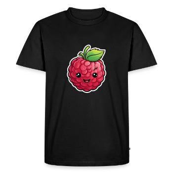 Raspberry - Men's Premium Organic T-Shirt - black - Front - Nico (187cm)