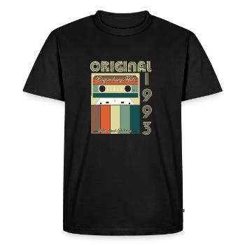 Legendary 1993 Anniversary - Men's Premium Organic T-Shirt - black - Front - Nico (187cm)