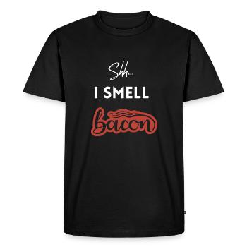Shh I Smell Bacon - Men's Premium Organic T-Shirt - black - Front - Nico (187cm)
