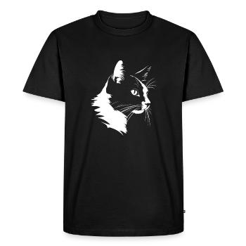 Cat, Cat Motif - Men's Premium Organic T-Shirt - black - Front - Nico (187cm)