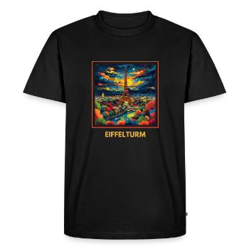Paris Eiffel Tower France - Men's Premium Organic T-Shirt - black - Front - Nico (187cm)