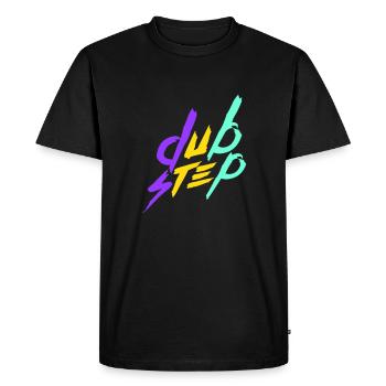 Dub Step Techno Musique Party Club Texte Lettrage - T-shirt Premium bio Homme - noir - Devant - Nico (187cm)