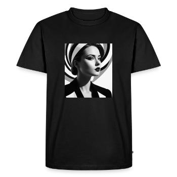 Op-art portrait - Men's Premium Organic T-Shirt - black - Front - Nico (187cm)