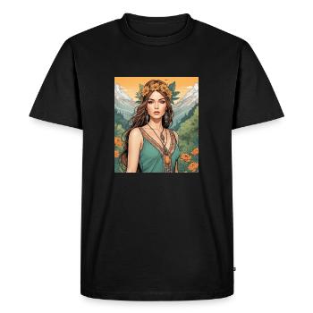 Une femme dans la nature - T-shirt Premium bio Homme - noir - Devant - Nico (187cm)