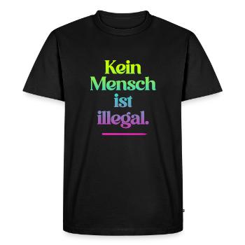 NO ONE IS ILLEGAL - The Original - Men's Premium Organic T-Shirt - black - Front - Nico (187cm)