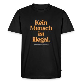 NO ONE IS ILLEGAL - The Original - Men's Premium Organic T-Shirt - black - Front - Nico (187cm)