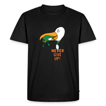 Ne jamais abandonner - T-shirt Premium bio Homme - noir - Devant - Nico (187cm)