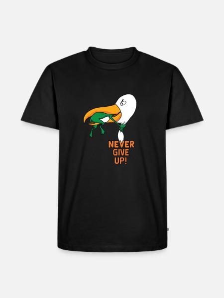 never give up - Men's Premium Organic T-Shirt - black