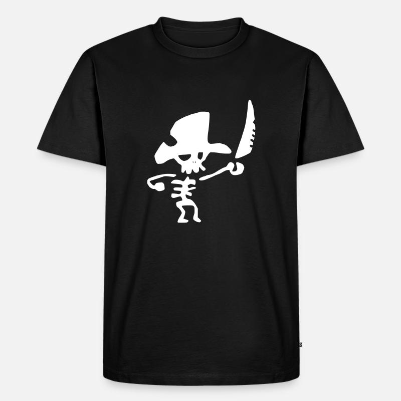 Pirat - Männer Premium Bio T-Shirt - Schwarz