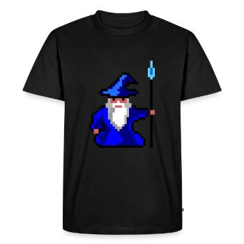 Pixel - Männer Premium Bio T-Shirt - Schwarz - Vorne - Nico (187cm)