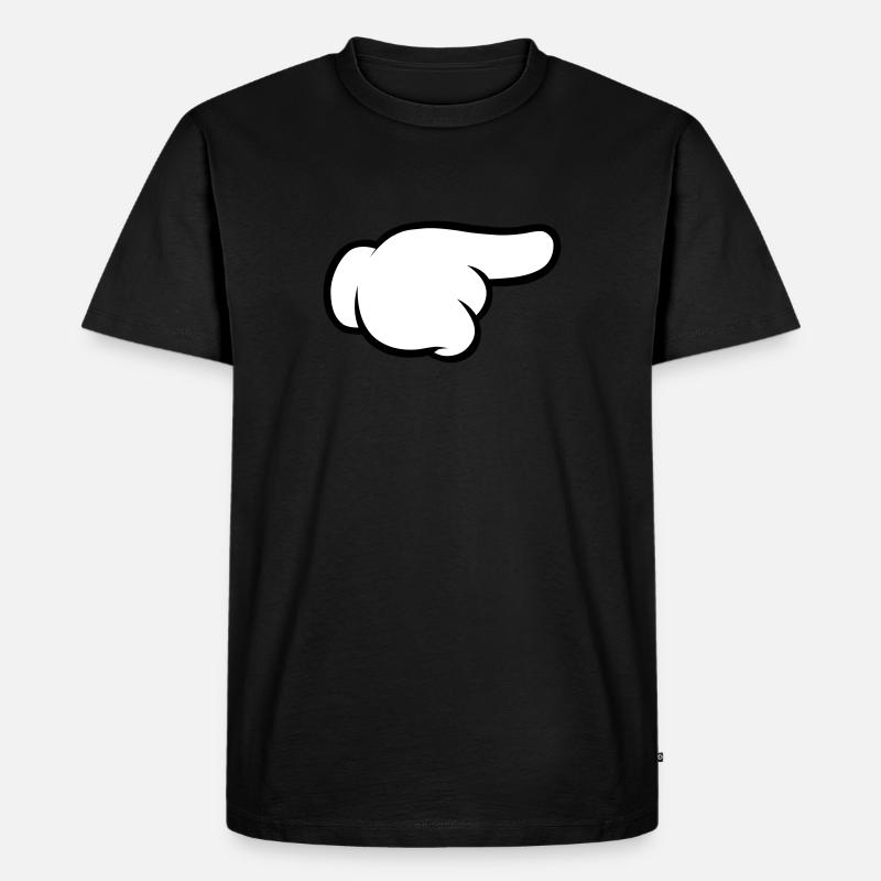 Comic Hand Pointing (Right) - T-shirt Premium bio Homme - noir
