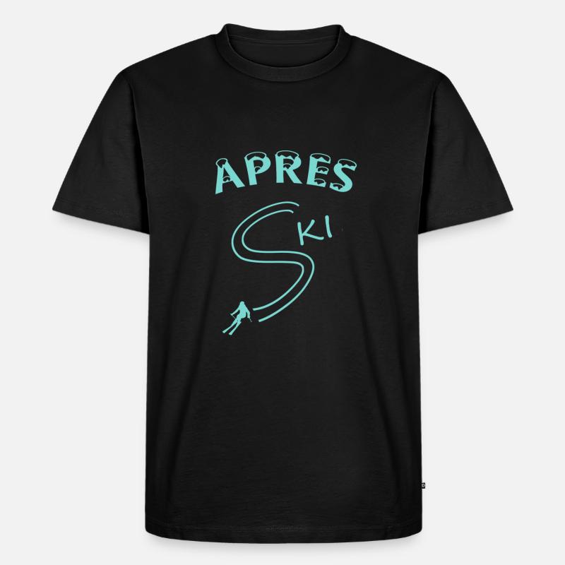 apres ski skiing geschenk - Männer Premium Bio T-Shirt - Schwarz