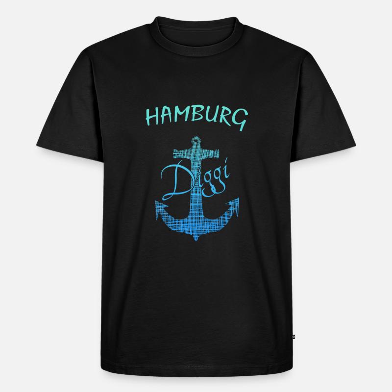 Hamburg - Männer Premium Bio T-Shirt - Schwarz