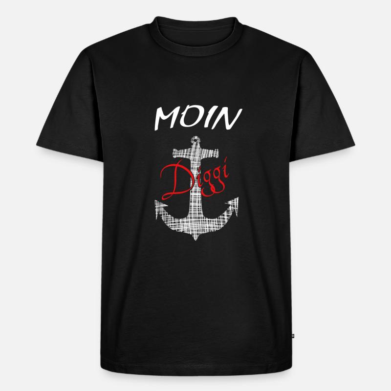 Anker Moin Diggi - Männer Premium Bio T-Shirt - Schwarz
