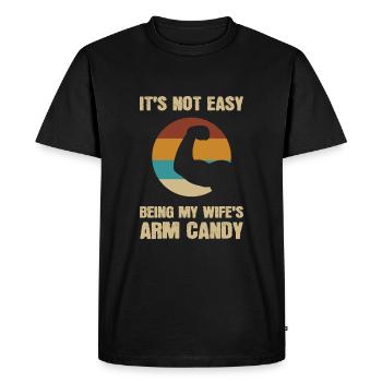 Arm Candy Husband - Men's Premium Organic T-Shirt - black - Front - Nico (187cm)