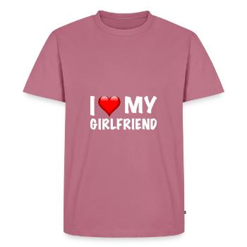J'adore ma copine - T-shirt Premium bio Homme - mauve - Devant - Nico (187cm)