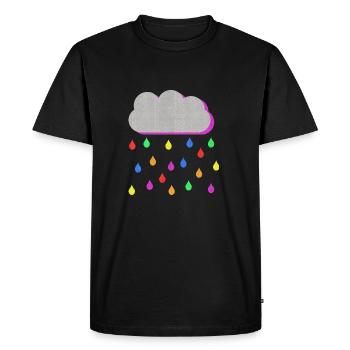 Rainbow Colorful Rain gouttes de nuage - T-shirt Premium bio Homme - noir - Devant - Nico (187cm)