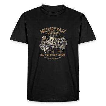 Base militaire de l’armée américaine - T-shirt Premium bio Homme - noir - Devant - Nico (187cm)