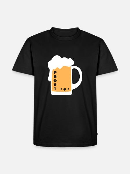 Prost Bier Alkohol Krug - Männer Premium Bio T-Shirt - Schwarz