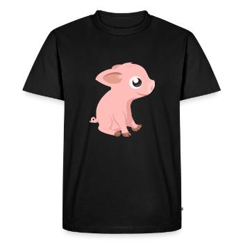 Porcelet Porcelet Grunz * Grunz * Oink Ringelchen - T-shirt Premium bio Homme - noir - Devant - Nico (187cm)