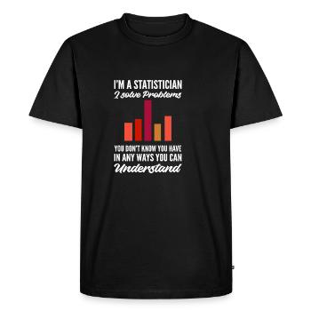 I solve problems Mathematical statistician Gesc - Men's Premium Organic T-Shirt - black - Front - Nico (187cm)