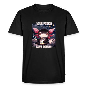 Love Potion - Men's Premium Organic T-Shirt - black - Front - Nico (187cm)