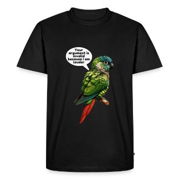 Green Cheek Conure Meme Funny Conure Parrot - Men's Premium Organic T-Shirt - black - Front - Nico (187cm)