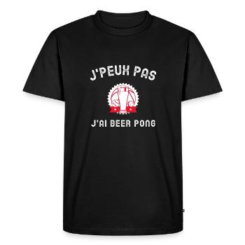 J'PEUX PAS J'AI BEERPONG - T-shirt Premium bio Homme - noir - Devant - Nico (187cm)
