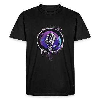 Microphone - T-shirt Premium bio Homme - noir - Devant - Nico (187cm)