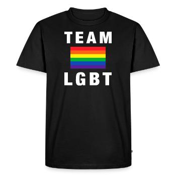 Team LGBT Rainbow Colors Pride LGBTQ Football - Men's Premium Organic T-Shirt - black - Front - Nico (187cm)