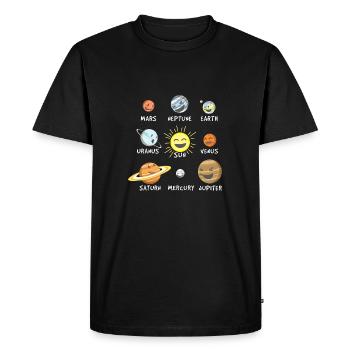 Funny solar system - Men's Premium Organic T-Shirt - black - Front - Nico (187cm)